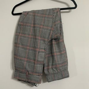 Red white and black plaid pants